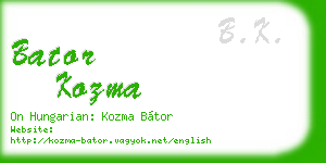 bator kozma business card